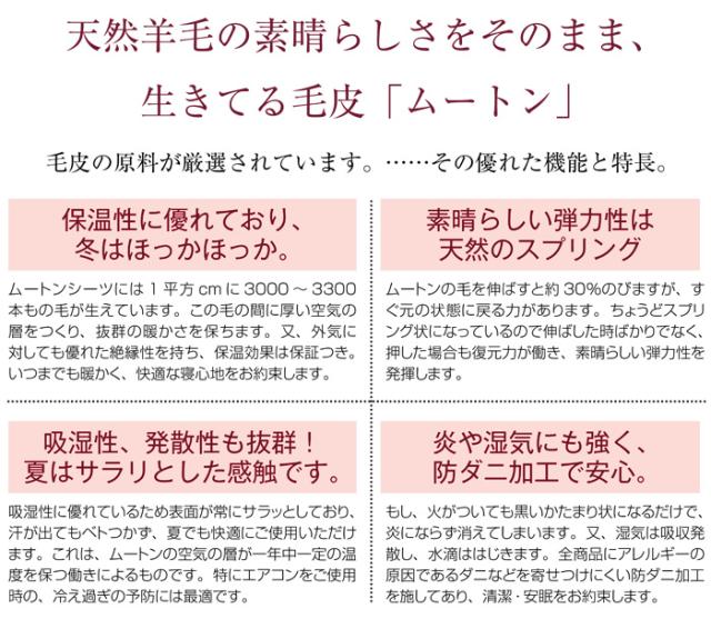 ムートンシーツ FB40 セミダブル 120×200cm 高品質クリンプシーツ リムートン使用 毛長35mm 巻毛 フランスベッド 91160025_3
