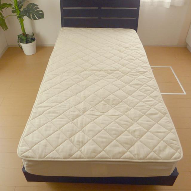 日本製 爽やかウールベッドパッド 羊毛ベッドパッド シングル 100×200cm ウール100％ 多層式健康パッド 3層構造 MOSWBPS000_9