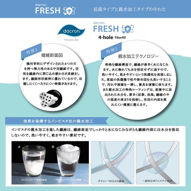 日本製 ベッドパッド ダブル 140×200cm アレルギー対応 洗濯ネット付き 洗える ダクロン PSM-465_3