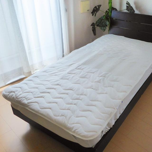 ウールわたタイプ ベッドパッド キング 180×200cm オールシーズン 抗菌 防臭 加工 ウール 羊毛ベッドパッド 4か所ゴムバンド付き 洗える ロマンス 5315-7208_1