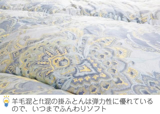 日本製 シングル 羊毛ふとん二点セット 羊毛布団セット ペイズリー 新生活 丸洗いOK 掛敷ふとんセット 防ダニ・抗菌消臭加工 綿100％ 742