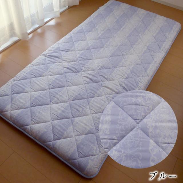 日本製 羊毛混敷き布団 セミダブル 120×210cm 3層固綿 敷きふとん 硬め プレミアムウール 布団 敷布団 オールシーズン 柄込み NSJ0003T_4