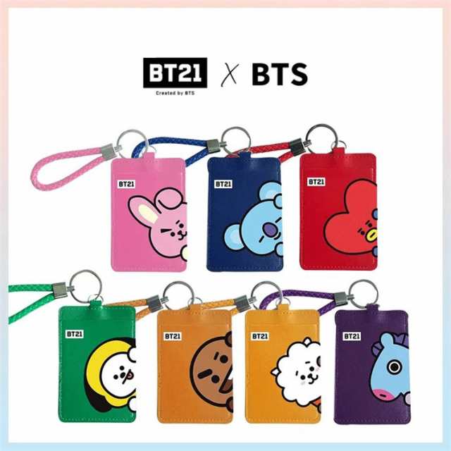 ２枚目50%off BTSグッズ BT21 パスケース 防弾少年団 icカード IDカード ストラップ付き おしゃれ かわいい 名入れ 通学 通勤  学生 ７カの通販はau PAY マーケット - スカイスター