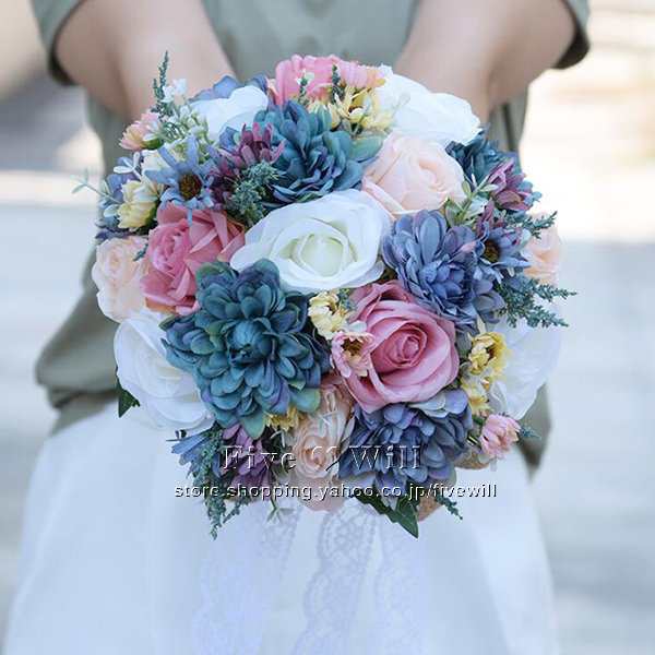 在庫限りSALEの通販 ◇ウエディングブーケ 花束 花飾り 結婚式 バラ造花 ウェディング用 アレンジメント 花嫁 披露宴 手作り キット ブライダルブー  花・ガーデン・DIY工具