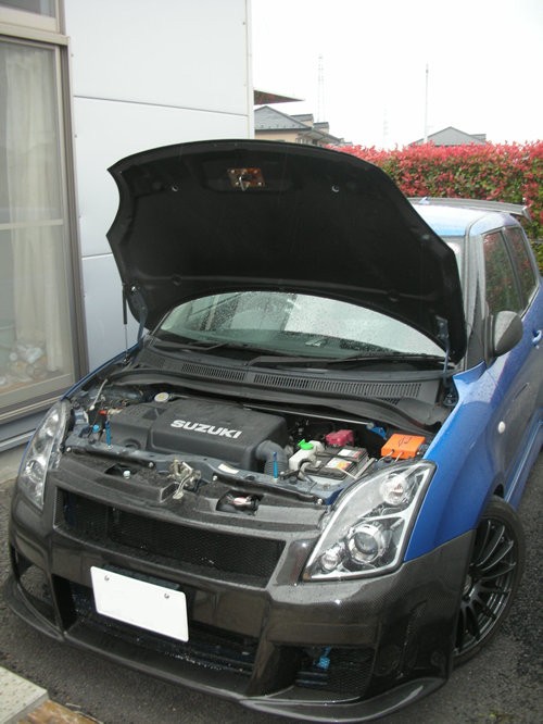 スズキ スイフト スイフトスポーツ Zc 1s Zd 1s シングルタイプボンネットダンパー ブラックカーボンの通販はau Pay マーケット Maroya