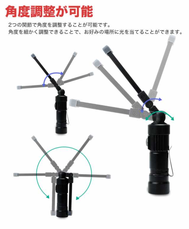 LEDライト 折り畳み式 USB 充電式 懐中電灯 ハンディライト COB 作業灯 非常用 ワークライト 夜間作業 アウトドア バッテリー内蔵 LED  ラの通販はau PAY マーケット - カルム | au PAY マーケット－通販サイト