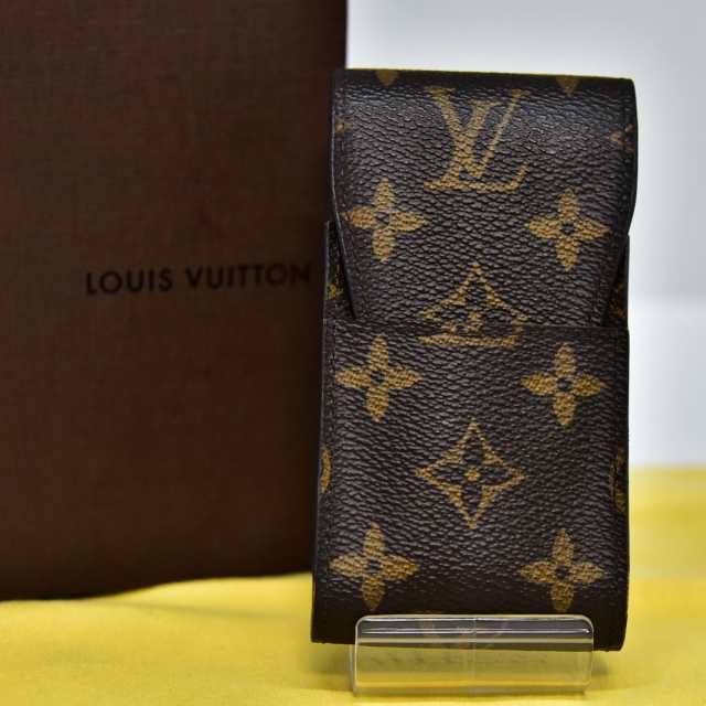 極美品 鑑定済 ルイヴィトン LOUIS VUITTON モノグラム エテュイ シガレットケース タバコケース M63024 ブラウン系 即日配送 K683-10