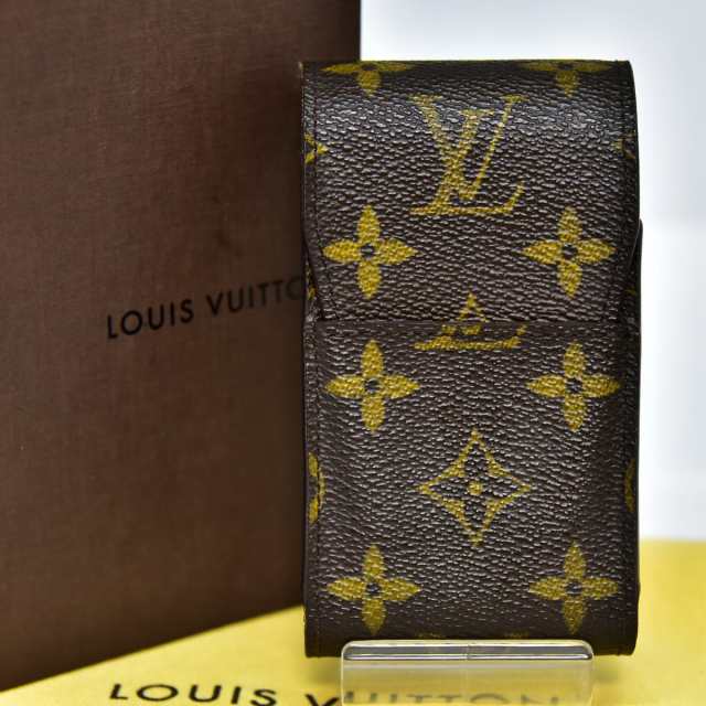 極美品 鑑定済 ルイヴィトン LOUIS VUITTON モノグラム エテュイ シガレットケース タバコケース M63024 ブラウン系 即日配送 K683-11