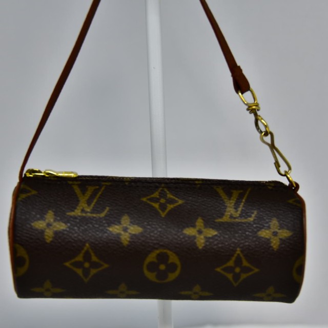 極美品 鑑定済 LOUIS VUITTON ルイヴィトン パピヨン ポーチ モノグラム ブラウン 即日配送 K699-12