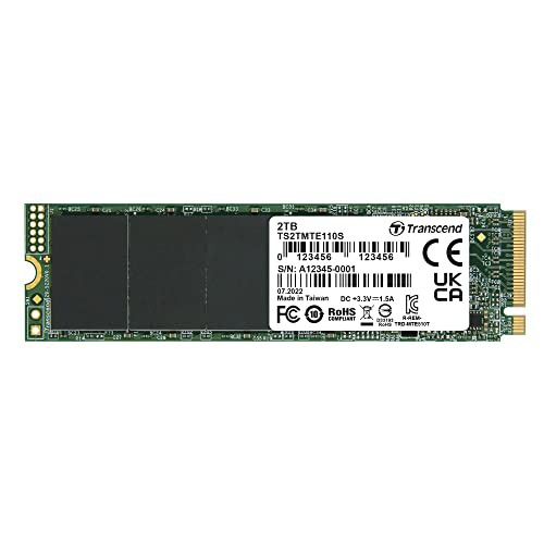 Transcend PCIe M.2 SSD (2280) 2TB NVMe PCIe Gen3 x4 3D TLC採用 5年 TS2TMTE1