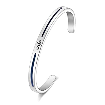 ブレスレット Kuiyai 細い赤のラインカフス 細いブルーラインカフブレスレット 警察官 妻 母 ブレスレット 消防士 母 妻 ジュエリー 警察の通販はau Pay マーケット クルリンストア