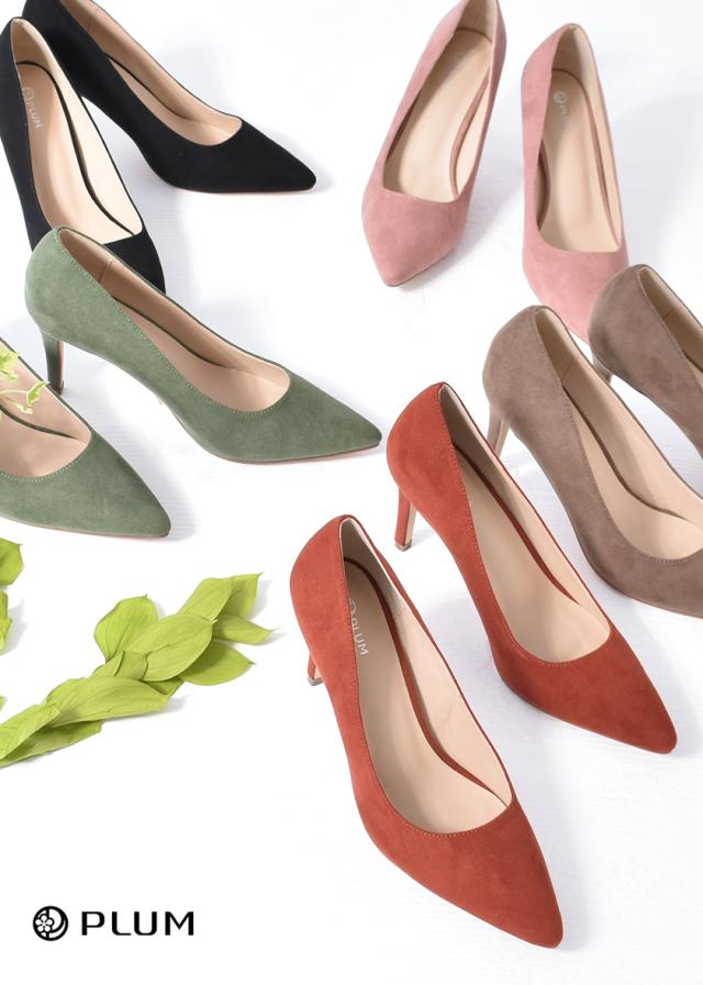 パンプス スエード ヒール ポインテッドトゥ 上質生地 歩きやすい 痛くない 美脚 ブラック ベージュ ブラウン 通勤 フォーマル 結婚式 入の通販はau Pay マーケット Plum プラム