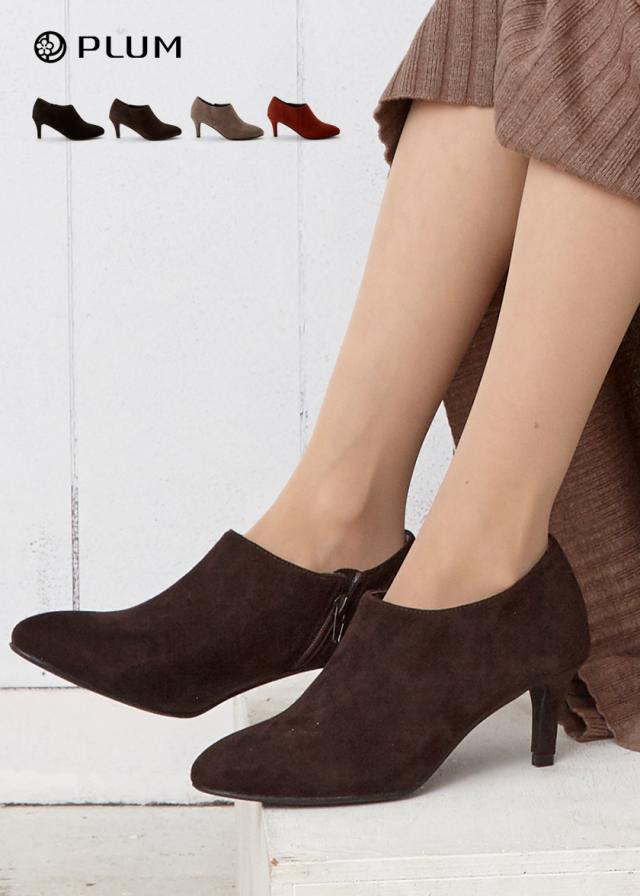 スエード ブーティ ブーティー アンクルブーティー ショートブーツ ローヒール 歩きやすい 柔らか履きやすい ブラック カジュアル きれいの通販はau Pay マーケット Plum プラム