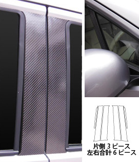 ハセプロ マジカルカーボン ピラースタンダードセット ホンダ N-ワゴン/カスタム JH1 2013.11〜（CPH-58_V58）