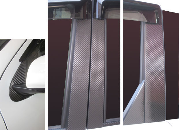 ハセプロ マジカルカーボン ピラーフルセット バイザーカットタイプ トヨタ シエンタ NCP80系 2003.9〜2015.7（CPT-VF71）