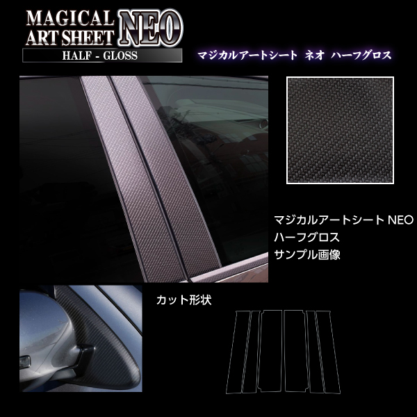 ルークス/ハイウェイスター B40系 ピラースタンダードセット ノーマルカットタイプ ブラック カーボン調シート アートシートNEOハーフグロス ハセプロ 日産 MSNHG-PN64