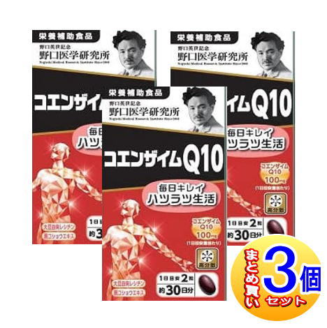 【3個セット】野口医学研究所 コエンザイムQ10  60錠【小型宅配便】