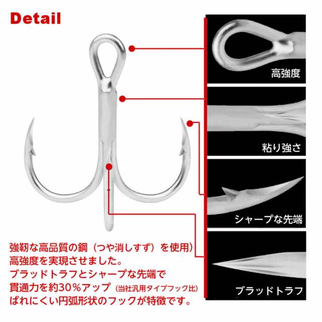 送料無料 i-loop 太軸 3倍強化 トレブルフック ＃6 20本セット ソルト ルアー 対応 トリプルフック マットシルバー 釣り針 替え針  ポインの通販はau PAY マーケット - くらスペ au PAY マーケット店 | au PAY マーケット－通販サイト