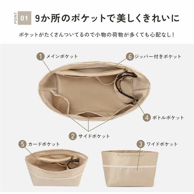 送料無料 新作 バッグインバッグ 自立 インナーバッグ 軽い ポーチ 大きめ 仕切り 撥水 リュック 収納 トート 小さめ バッグ 整理 トラベル 大容量 ファスナー 旅行 便利グッズ 持ち手 軽量 ギフト 持ち歩ける トラベルポーチの通販は