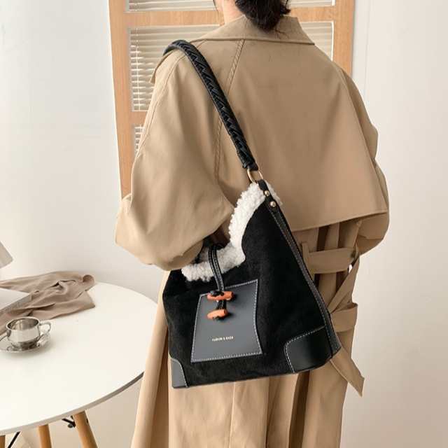 送料無料 春新作 ファー トートバッグ ショルダーバッグ ファー