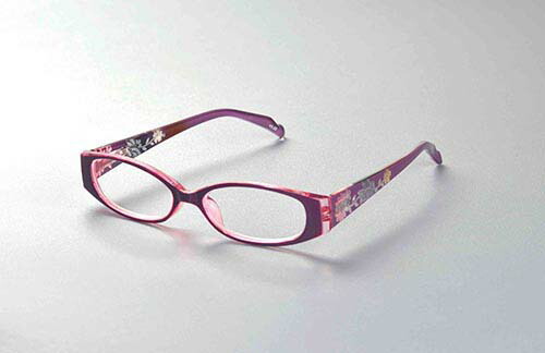 シニアグラス 「和 柄」（ワインレッド） 選べる度数 老眼鏡