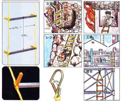 避難用 アルミ縄はしご ５ｍ はしご 梯子 縄 5m 防災 避難 丈夫 軽い