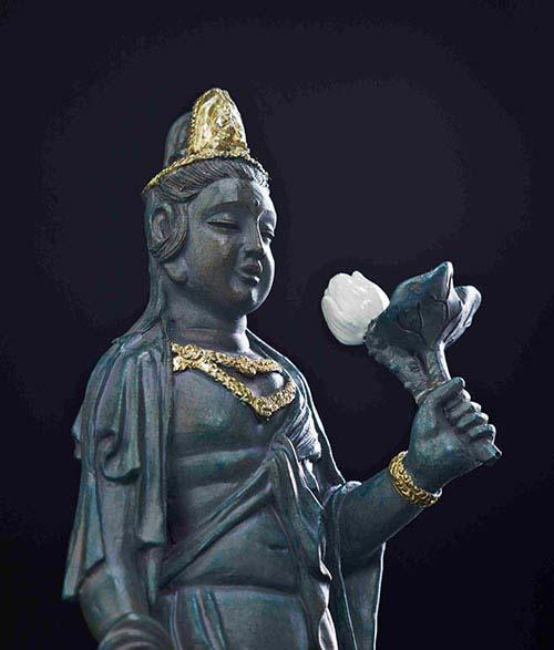 木彫仏像 三面大黒天像 総高14cm 桧材 淡彩色仕上 : 有限会社みやこ