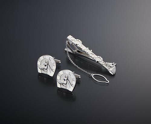 あす楽】「駿馬＆蹄鉄」カフス＆タイ止セット [ あす楽対象商品 カフス