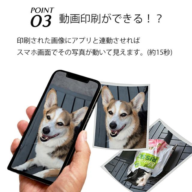 手のひらサイズのスマホフォトプリンター　フォトプリンター プリンター プリンター 持ち運び 写真 思い出作り チェキ 動画印刷 証明写真　履歴書　パスポート　免許書　証明写真_4