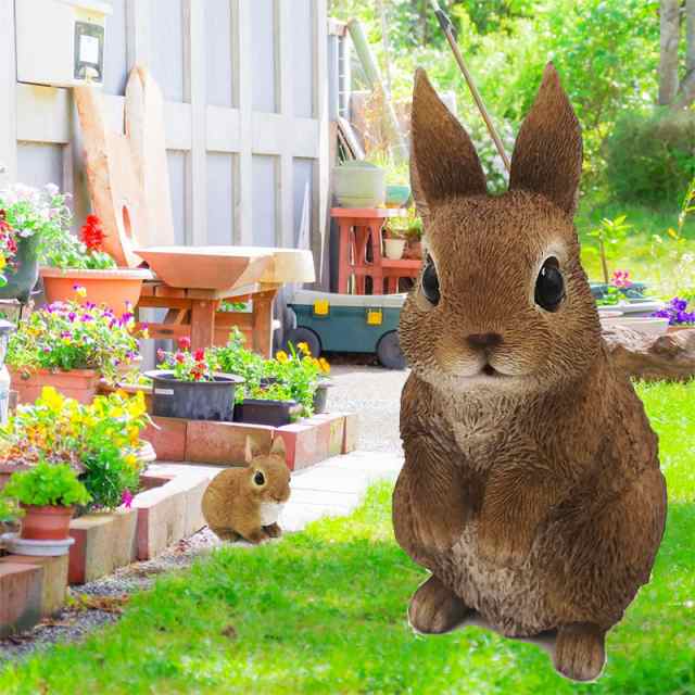 白うさぎS ウサギ ラビット ガーデニング インテリア 屋外 屋内