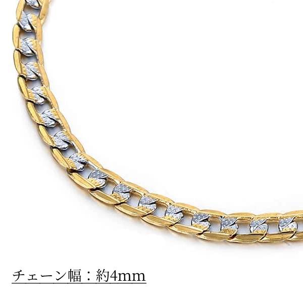 リンク チェーン ネックレス ゴールド シルバー ミックス 4mm 