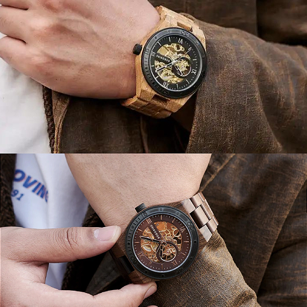 BOBO BIRD 木製 腕時計 機械式 自動巻き 生活防水 ウッド 男性 メンズ ボボバード BOBO BIRD MENS Watch Wood 夜光針 ルミナスハンズ メカニカル_1