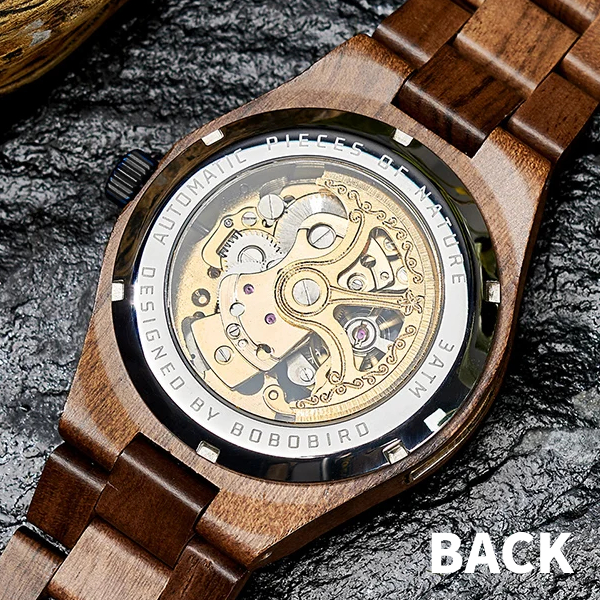 BOBO BIRD 木製 腕時計 機械式 自動巻き 生活防水 ウッド 男性 メンズ ボボバード BOBO BIRD MENS Watch Wood 夜光針 ルミナスハンズ メカニカル_3