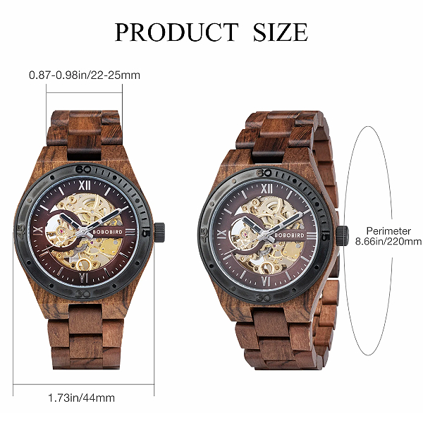 BOBO BIRD 木製 腕時計 機械式 自動巻き 生活防水 ウッド 男性 メンズ ボボバード BOBO BIRD MENS Watch Wood 夜光針 ルミナスハンズ メカニカル_5