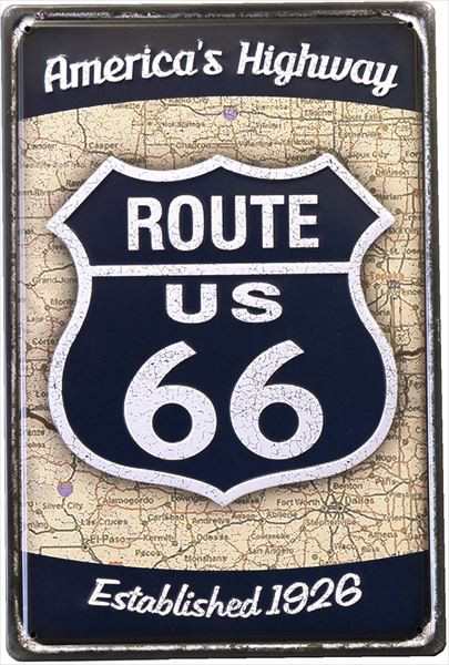 税込 K279 ブリキ看板 ROUTE66 アメリカ雑貨 インテリアに MOTEL