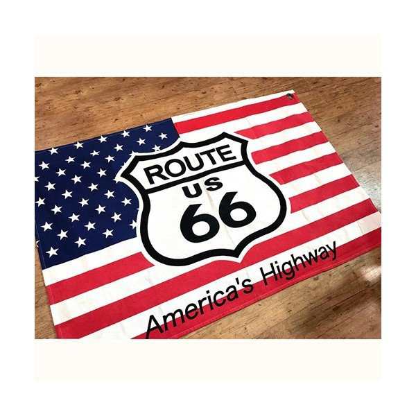 タペストリー Usa Route66 星条旗 アメリカ国旗 ルート66 Flag アメリカ雑貨 アメリカン雑貨 ガレージ 世田谷ベースの通販はau Pay マーケット キャンディランド