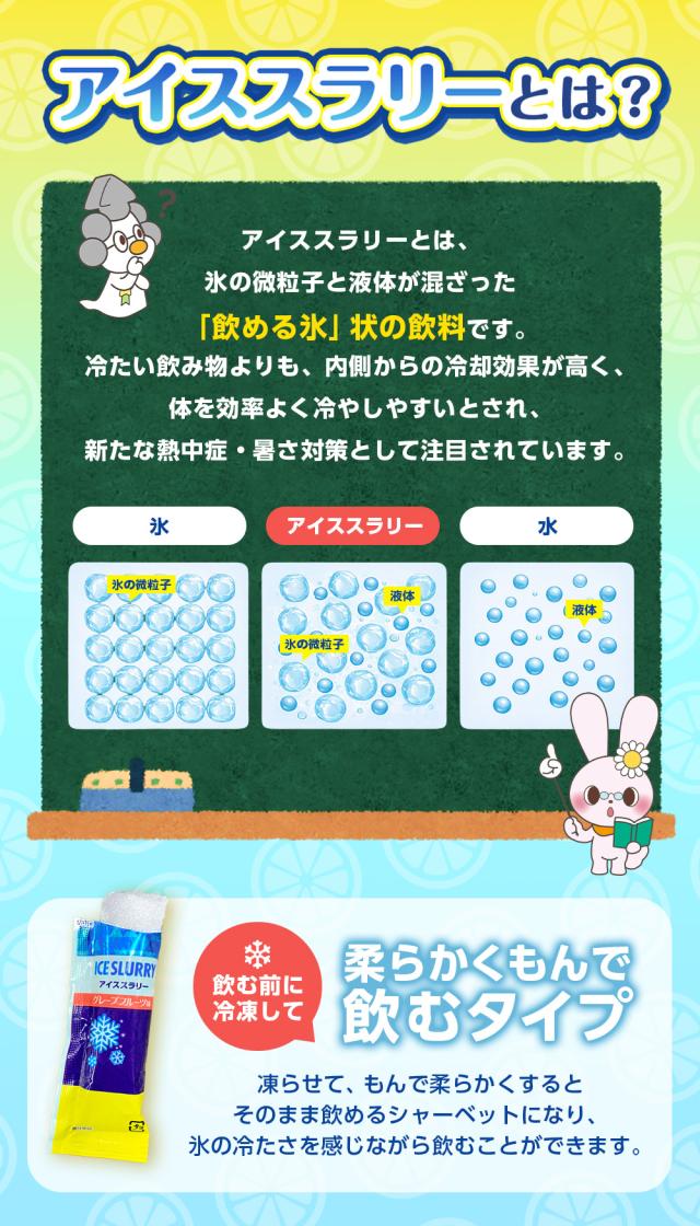 熱中症対策 凍らせて体の内側から冷やす！ アイススラリー グレープフルーツ味 ラージパック 業務用 暑さ対策 屋外作業 クールダウン 大容量パック こんにゃくパーク まとめ買い 個包装 パウチ スティック 常温保存 ヨコオデイリーフーズ (1袋450g・約20個入 ×24袋)_4