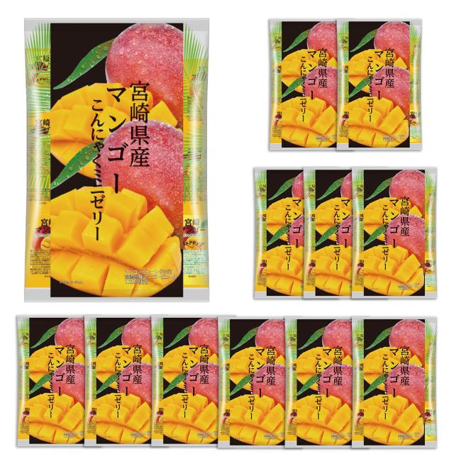 こんにゃくゼリー ひとくち蒟蒻ゼリー 宮崎県産 マンゴー こんにゃくミニゼリー 乳酸菌配合 こんにゃくパーク パウチ 大容量 業務用 個包装タイプ ダイエット食品 ダイエットゼリー 蒟蒻 ヨコオデイリーフーズ (1袋450g/約30個 ×12袋入)_4