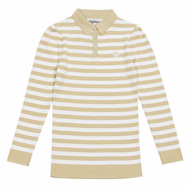 BORDERS at BALCONY ボーダーズアットバルコニー GLITTERY KNIT POLO レディース 秋冬 GOLD  BD2221-1I-16｜au PAY マーケット