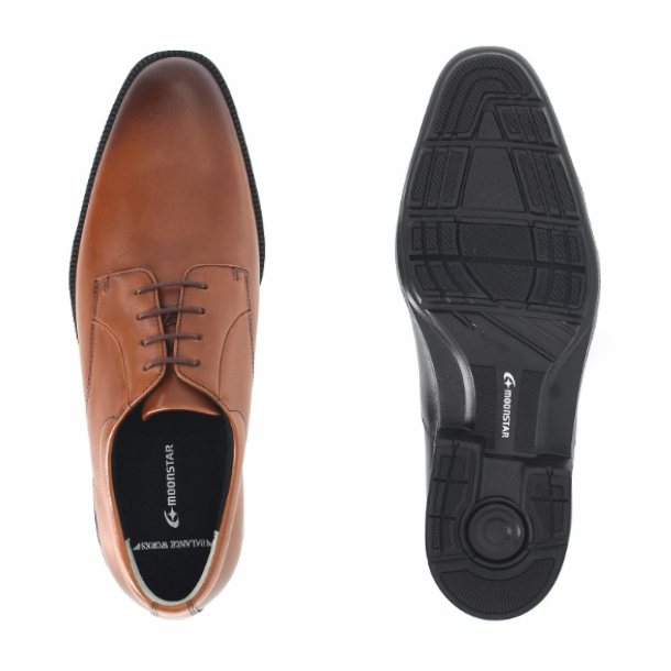 ムーンスター バランスワークス ＢＷ４６００ メンズビジネスシューズ プレーントゥ 3E 紳士革靴 24.5cm〜30.0cm 機能性カップインソール Ag+抗菌防臭 非対称カウンター 耐摩耗ラバー