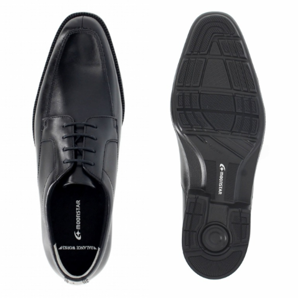 ムーンスター バランスワークス ＢＷ４６０３ メンズビジネスシューズ 外羽根Uチップ 3E 紳士革靴 24.5cm〜30.0cm 機能性カップインソール Ag+抗菌防臭 非対称カウンター 耐摩耗ラバー