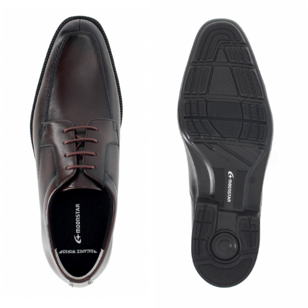 ムーンスター バランスワークス ＢＷ４６０３ メンズビジネスシューズ 外羽根Uチップ 3E 紳士革靴 24.5cm〜30.0cm 機能性カップインソール Ag+抗菌防臭 非対称カウンター 耐摩耗ラバー