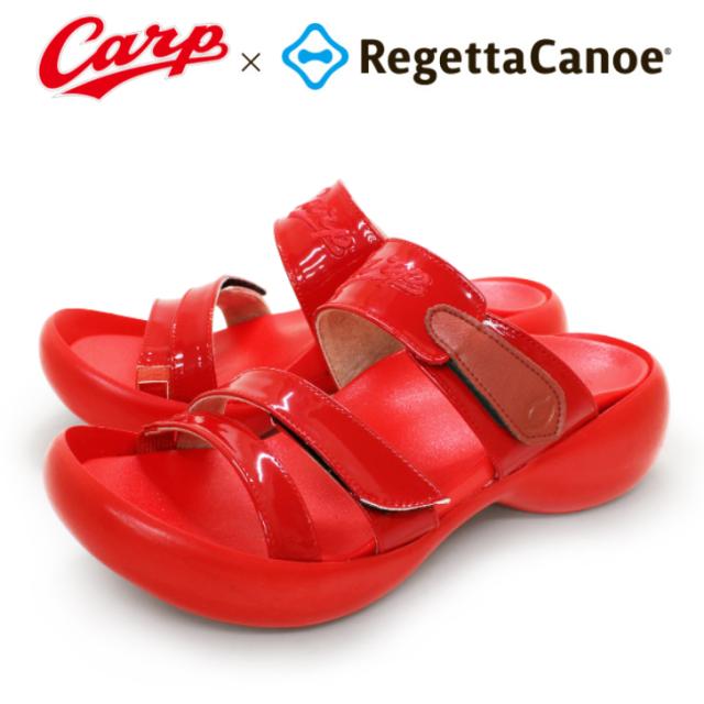 【カープグッズ】広島東洋カープ リゲッタカヌー コラボサンダル ＣＡＲＰ レディースサンダル BCEG5224HC エッグヒールサンダル 厚底 カープ女子 応援