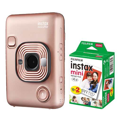 公式オンライン 富士フィルム instax mini LiPlay チェキリプレイ ブラッシュゴールド フィルム20枚付き 音 チェキ!