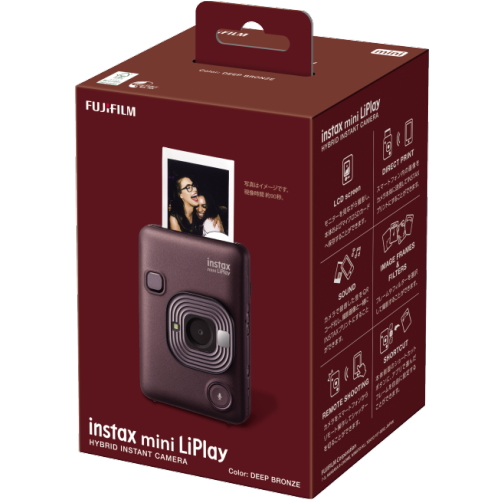 (フィルム10枚・カメラケースセット)富士フィルム　チェキリプレイC　ブロンズ チェキカメラ INS LIPLAY C BRONZE VN