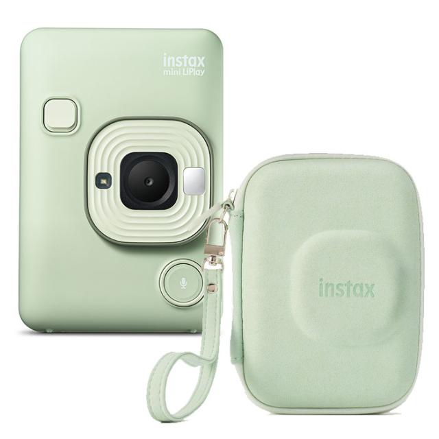 【カメラケース付】富士フィルム　チェキリプレイC　グリーン チェキカメラ INS LIPLAY C GREEN VN instax mini LiPLayの通販は