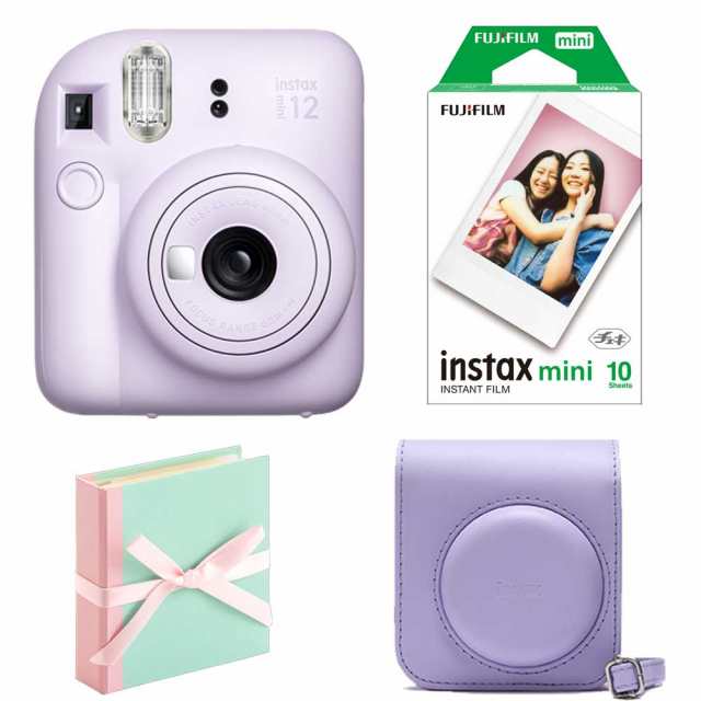 4点セットB)富士フイルム インスタントカメラ チェキ instax mini 12 パープル フィルム アルバム 専用