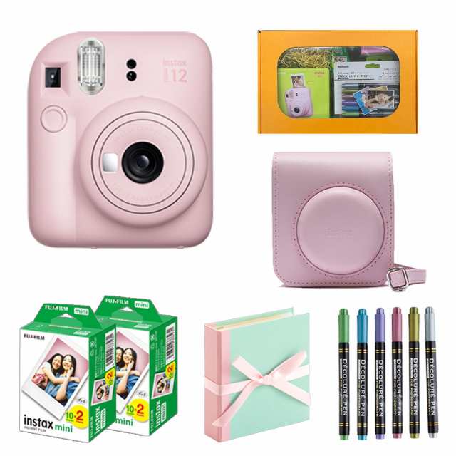 【ギフト チェキ】富士フィルム チェキ インスタントカメラ　instax mini 12【ブロッサムピンク】カメラケース付きギフトBOXセット