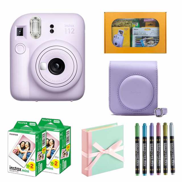 【ギフト チェキ】富士フィルム チェキ インスタントカメラ　instax mini 12【ライラックパープル】カメラケース付きギフトBOXセット