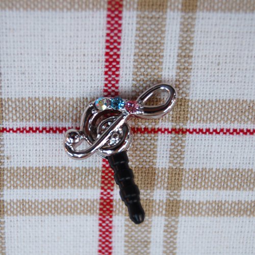 ミュージック ト音記号ストーンカラー かわいい スマホ イヤホンジャック Little Music Gclef Color Silver Cute Smart Phone Ear Phの通販はau Pay マーケット Smartmarket